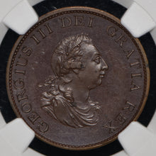Load image into Gallery viewer, 1799 Great Britain Halfpenny (Peck 1246, Bronzed Pattern)
